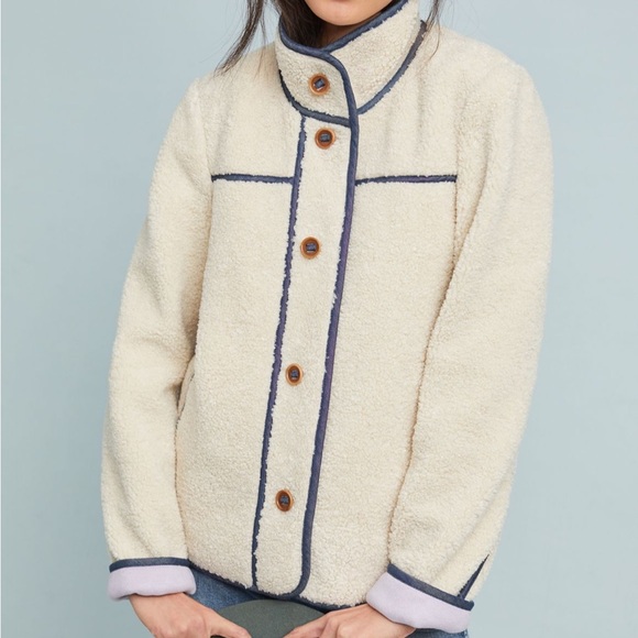 Anthropologie Jackets & Blazers - Anthropologie Piped Sherpa Jacket | Women’s Size XS